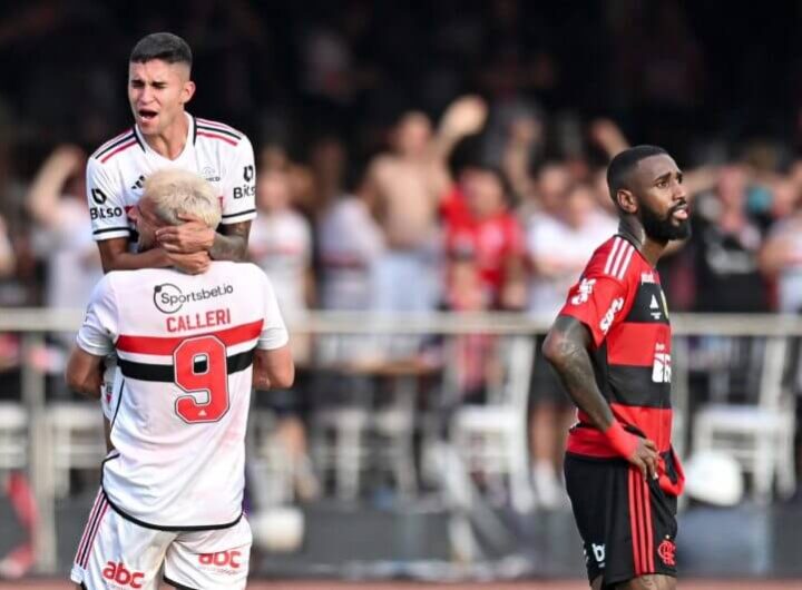 São Paulo campeão da Copa do Brasil 2023 - Calleri e Nestor festejando gol