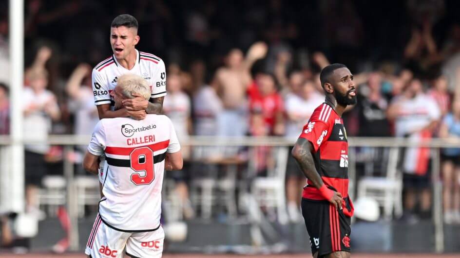 São Paulo campeão da Copa do Brasil 2023 - Calleri e Nestor festejando gol